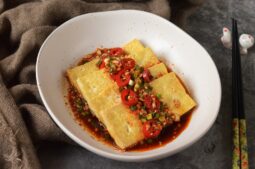 Korean Pan Fried Tofu with Spicy Sauce (Dubu Buchim)